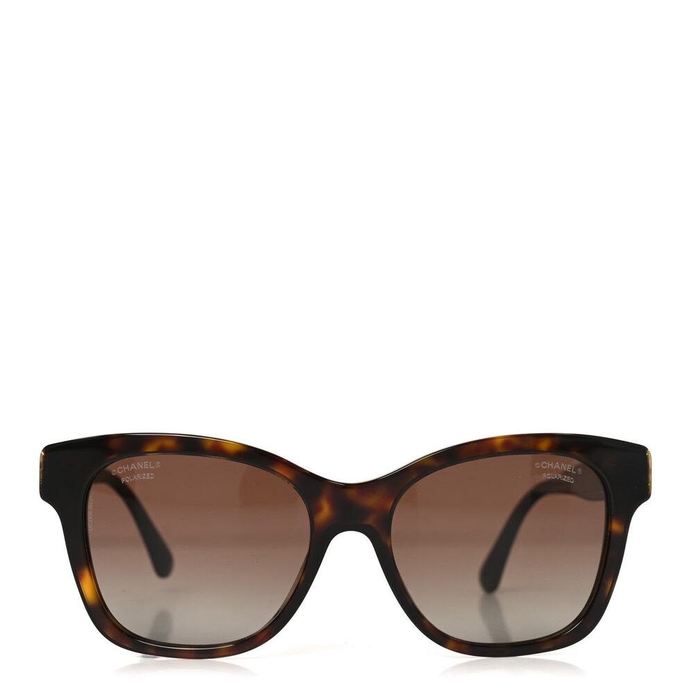New CHANEL 5482-H-A Dark Tortoise Polarized Sunglasses 54mm